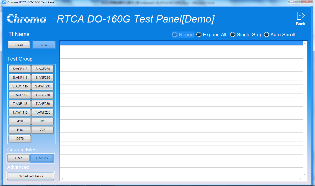 Chroma RTCA DO-160G Aerospace Test Softpanel