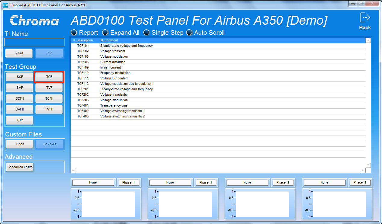 Chroma ABD0100.1.8.1 Aerospace Test Softpanel TCF